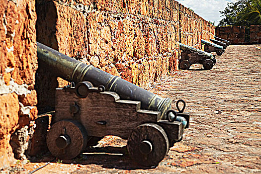 大炮,墙壁,马普托,堡垒,莫桑比克