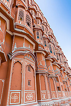 砂岩,建筑,风之宫,宫殿,风,斋浦尔,拉贾斯坦邦,印度,亚洲