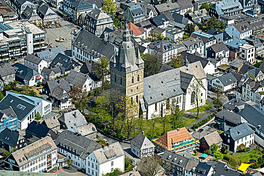 风景,教堂,藻厄兰,北莱茵威斯特伐利亚,德国,欧洲