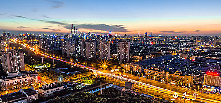 上海市浦东自贸区夜景