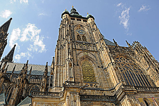 南,塔,大教堂,无障碍,公用,布拉格城堡,拉德肯尼,布拉格,波希米亚,捷克共和国,欧洲