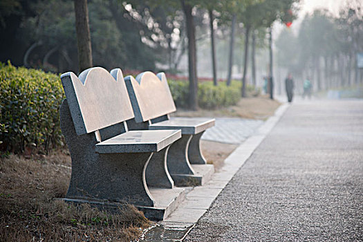 公园石板椅