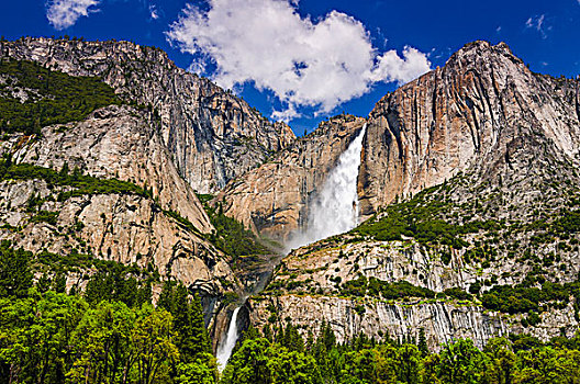 优胜美地瀑布,加利福尼亚,美国