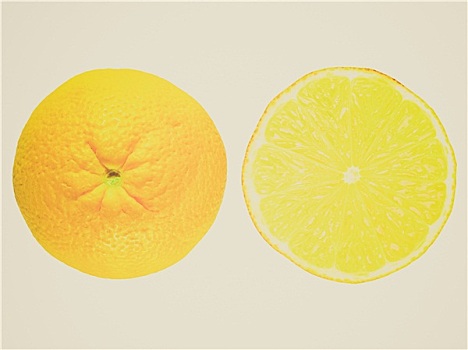 复古,看,柠檬,水果