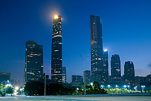 中国广东广州珠江新城都市夜景