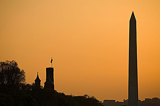 华盛顿纪念碑,日落,华盛顿特区,美国