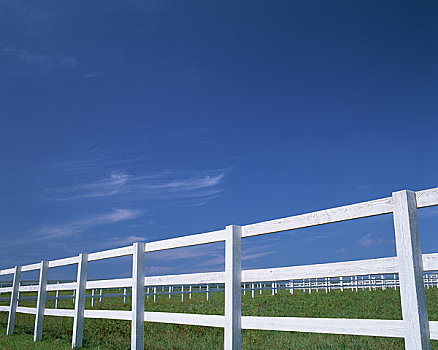 蓝天,白色,栅栏
