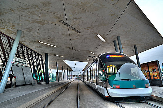 缆车,线条,车站,火车站,斯特拉斯堡,法国