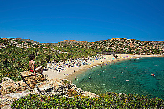 海滩,东海岸,克里特岛,希腊