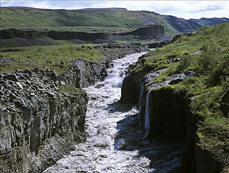 河,狭窄,通道,国家公园,冰岛