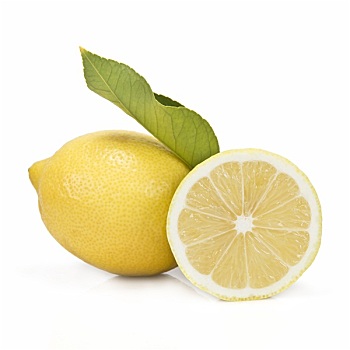 一个,柠檬,一半,切削