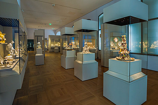 大厅,瓷器,艺术品,18世纪,国家博物馆,慕尼黑,上巴伐利亚,巴伐利亚,德国,欧洲
