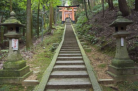 楼梯,大门,伏见稻荷大社,神祠,京都,关西,本州,日本