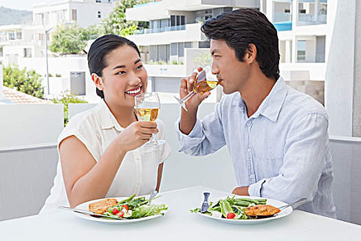 幸福伴侣,食物,一起,白葡萄酒