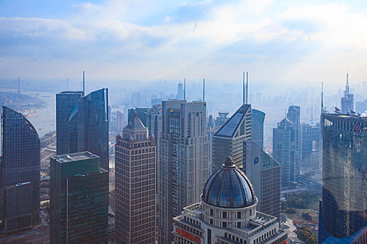 上海,城市,建设,高楼,黄浦江,大厦,远看,俯瞰,天空