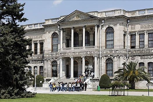 游客,等待,旅游,宫殿,19世纪,伊斯坦布尔,土耳其