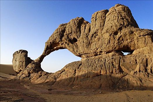 岩石构造,阿尔及利亚,撒哈拉沙漠,北非