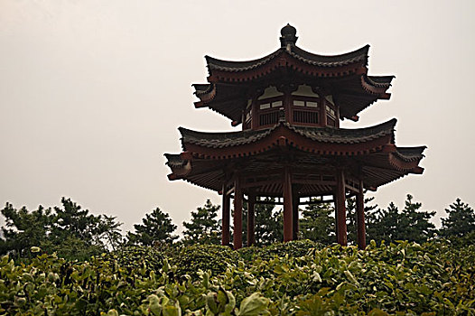 西安大雁塔景区大慈恩寺古建筑景观