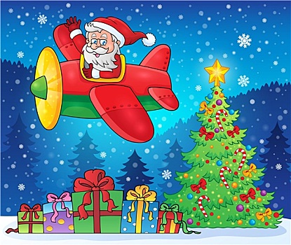 圣诞老人,飞机,图像