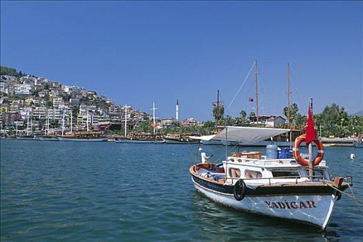 摩托艇,港口,阿兰亚,土耳其,里维埃拉