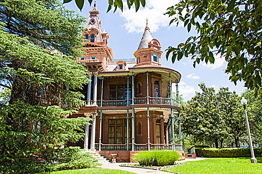 美国,德克萨斯,维多利亚式住宅,1894年,设计,内战,银行人士,大学