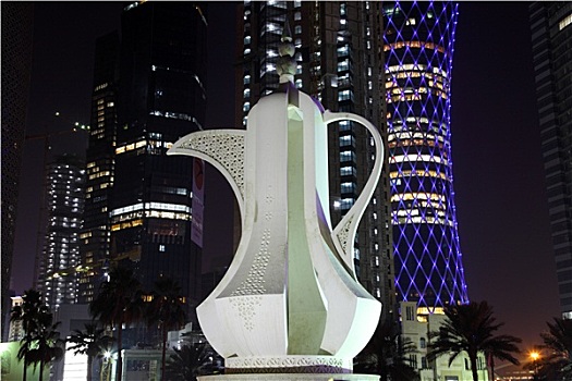 阿拉伯,咖啡壶,纪念建筑,多哈,卡塔尔
