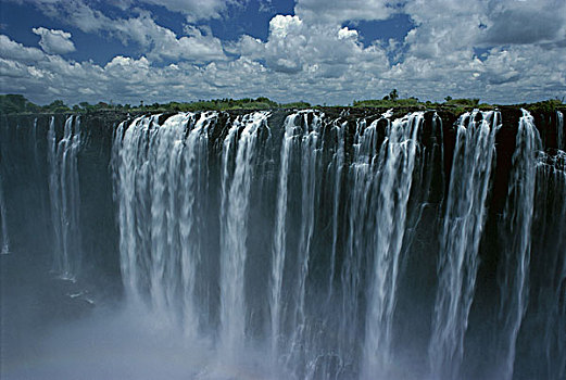 维多利亚瀑布,层叠,脚,谷地,瀑布,世界,世界遗产,津巴布韦