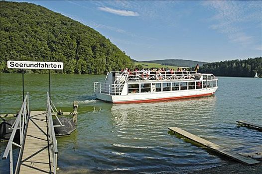 船,来回,自然保护区,湖,北莱茵威斯特伐利亚,德国