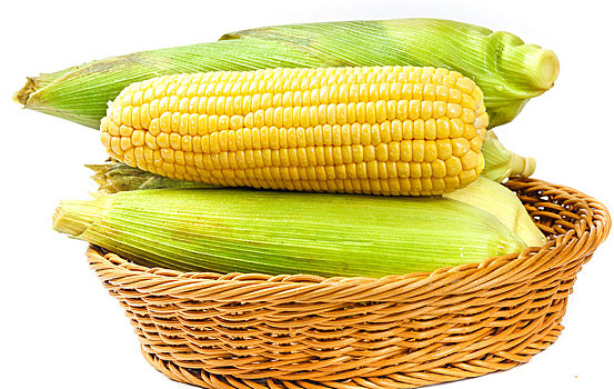 篮子里装着玉米