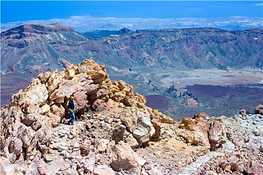 上面,火山