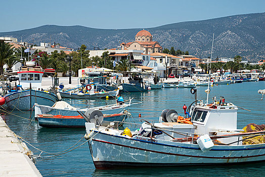 港口,渔船,阿格利司,伯罗奔尼撒半岛,希腊,欧洲
