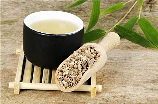 起絨草,根,茶