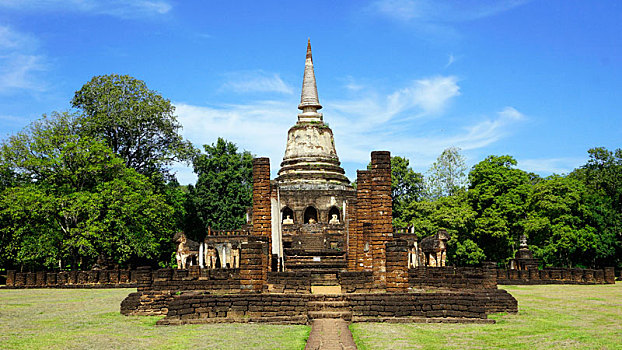 历史,公园,寺院,洛姆,庙宇,中心,靠近,素可泰