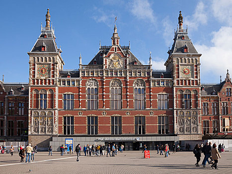 阿姆斯特丹,中央车站,荷兰,欧洲