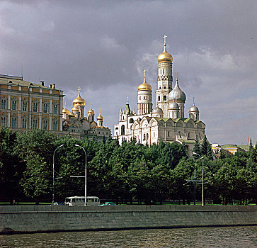 克里姆林宫,风景,莫斯科,河,艺术家,未知