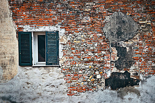 旧式,窗户,砖,纹理,特写,中世纪,城镇,卢卡,意大利