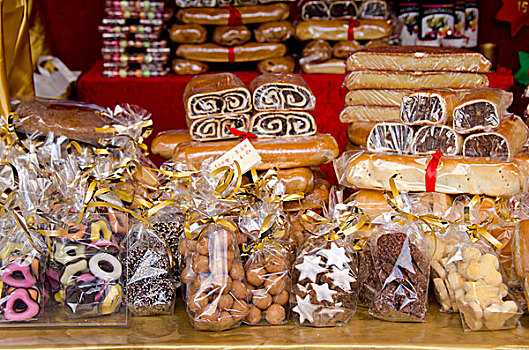 瑞士,巴塞尔,寒假,市场,传统,自制,假日,饼干,面包,出售