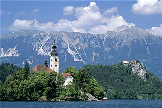 布莱德湖,圣母升天大教堂,朱利安阿尔卑斯,流血,区域,斯洛文尼亚