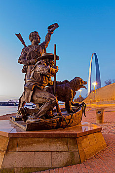 雕塑,圣路易斯拱门,密苏里,杰斐逊,国家,扩大,纪念