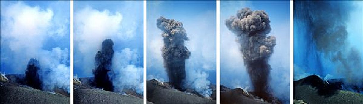 火山爆发,埃奥利群岛,意大利,欧洲