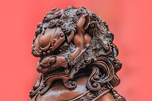 中国古建传统动物护卫装饰狮兽铜雕像
