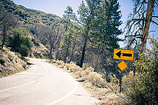 箭头,道路,湖,加利福尼亚,美国