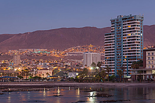 智利,安托法加斯塔,港口,风景,黄昏