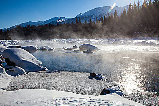 新疆喀纳斯冬季雪景