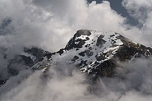 航拍,云,雪,山