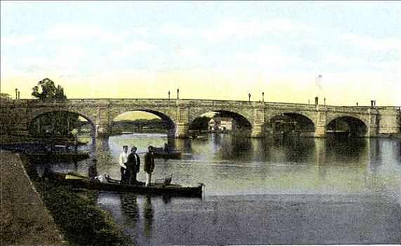 泰晤士河畔金斯顿区,桥,伦敦,20世纪