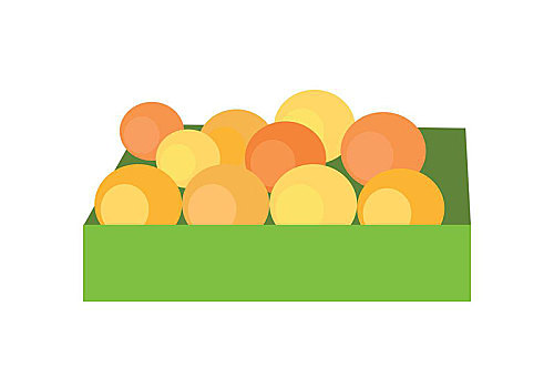 盒子,水果,概念,矢量,风格,设计,新鲜,橘子,市场,递送,农场,商品,杂货店,种类,食物,饮食,插画,隔绝,白色背景,背景