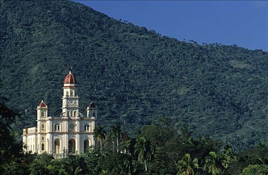 古巴,圣地亚哥,慈善,教堂,山