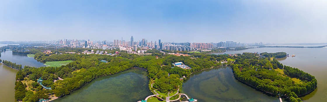 武汉,东湖,风景区,夏日,航拍,风光