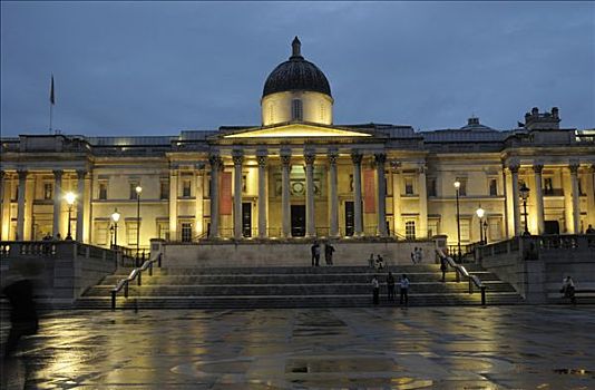 国家美术馆,特拉法尔加广场,伦敦,英国,欧洲